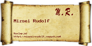Mizsei Rudolf névjegykártya